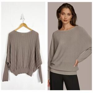 Nap Loungewear Wool Sweater One Size Knit Ribbed Dolman Sleeve Batwing Cozy